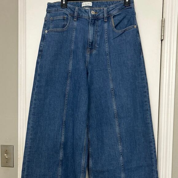 The Drop Frida Wide Leg High Waist Stretch Front Seam Jeans Medium Indigo 30 New - Picture 5 of 12